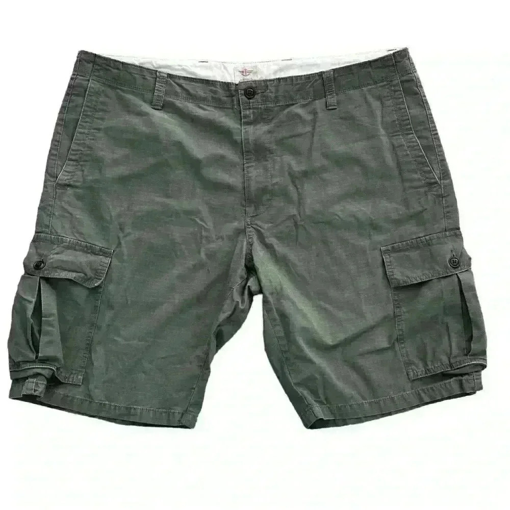 Dockers Mens Shorts Sz 40 Olive Green Cargo Pockets Casual 10.5” inseam